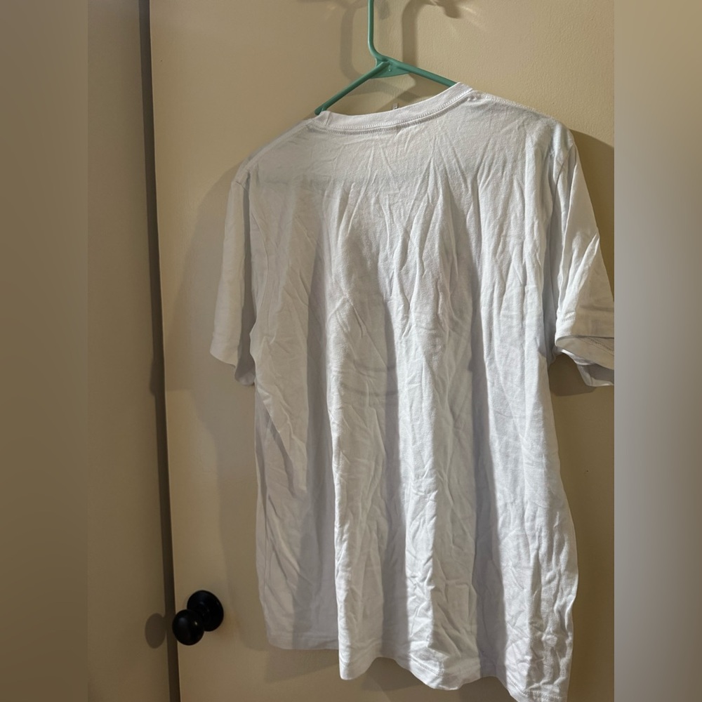 White T-Shirt with American Flag Cowboy Hat Design - Picture 6 of 6